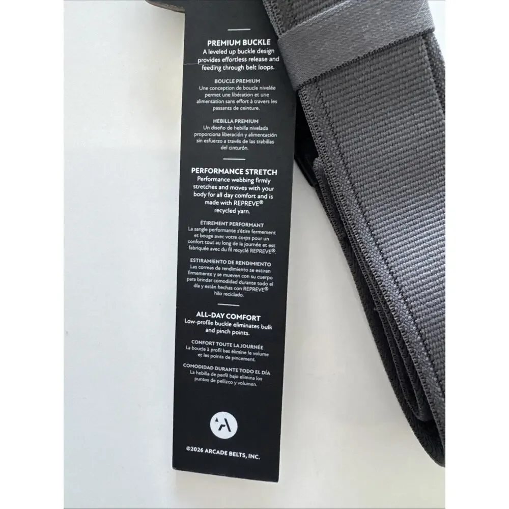 Arcade Life Style Belt Adjustable 40” In Lenght Experience Blank Custom Charcoal